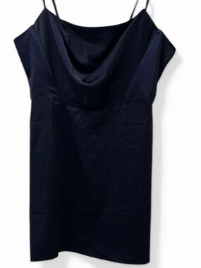 D1 Topshop Navy Cowl Neck Slip Dress 12